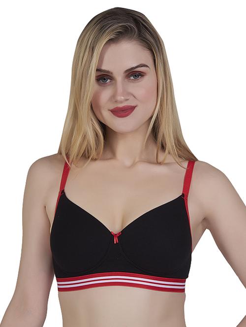 black cotton blend tshirt bra - 20616631 -  Standard Image - 0