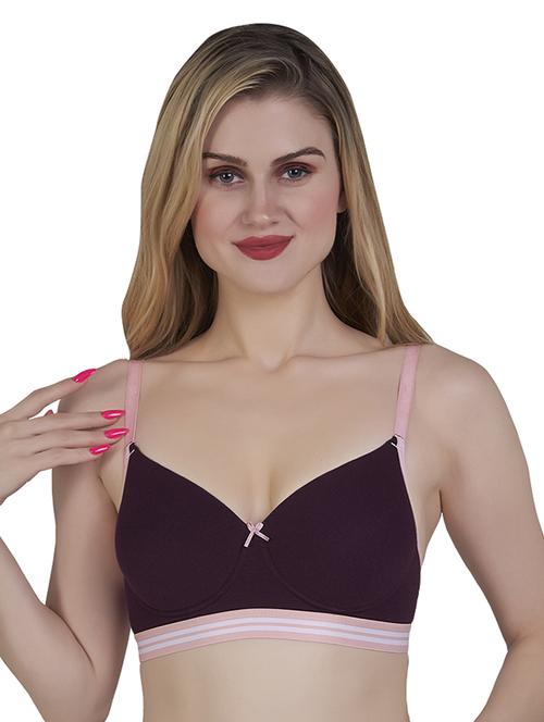 purple cotton blend t-shirt bra - 20616632 -  Standard Image - 0