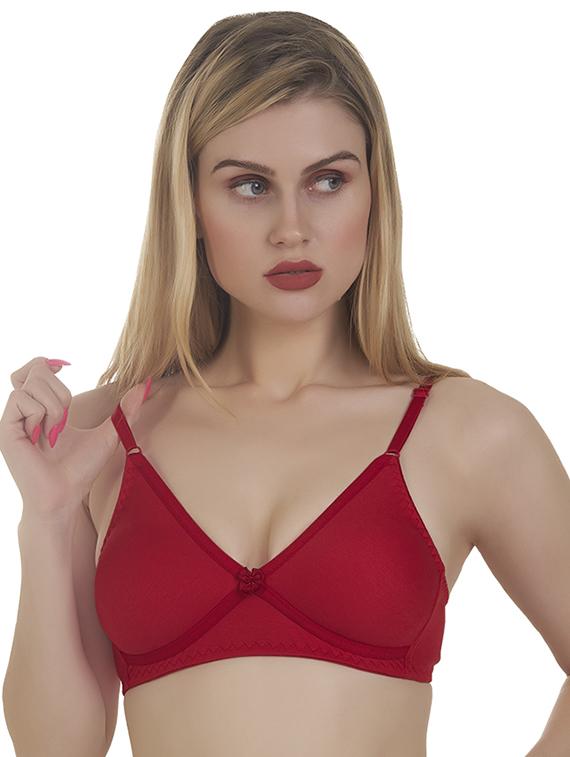 red cotton blend regular bra - 20616638 - Zoom Image - 0