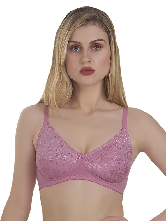 mauve cotton blend regular bra - 20616647 - Zoom Image - 0