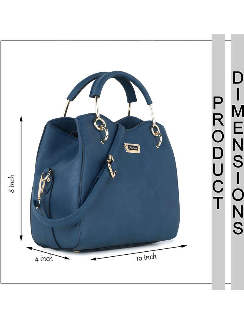 teal blue leatherette (pu) regular handbag - 20616933 -  Standard Image - 3