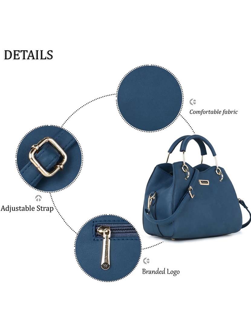 teal blue leatherette (pu) regular handbag - 20616933 -  Standard Image - 5