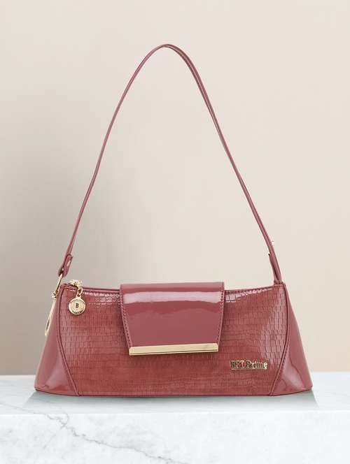 mauve leatherette (pu) regular handbag - 20616940 - Standard Image - 0
