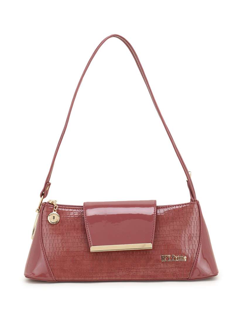 mauve leatherette (pu) regular handbag - 20616940 - Standard Image - 3