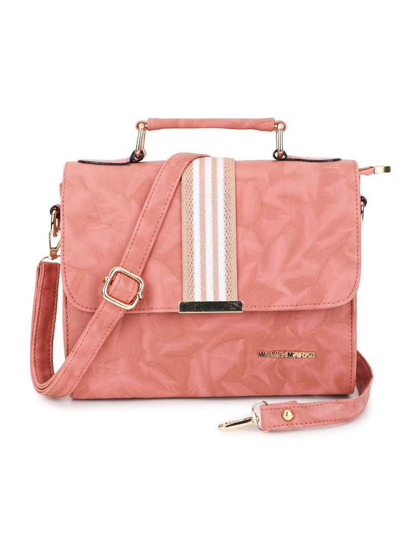 peach leatherette (pu) regular handbag - 20617079 - Standard Image - 3