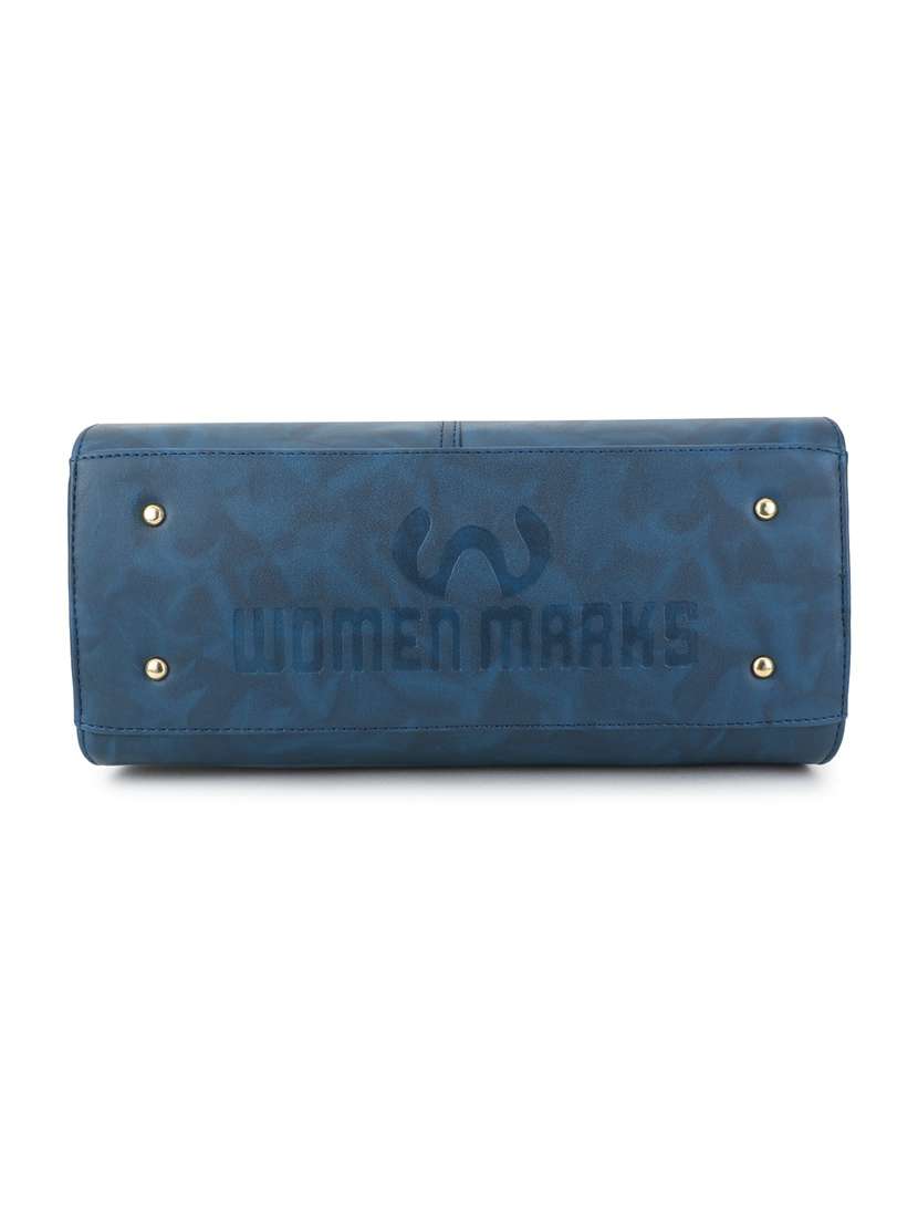teal blue leatherette (pu) regular handbag - 20617150 - Standard Image - 5