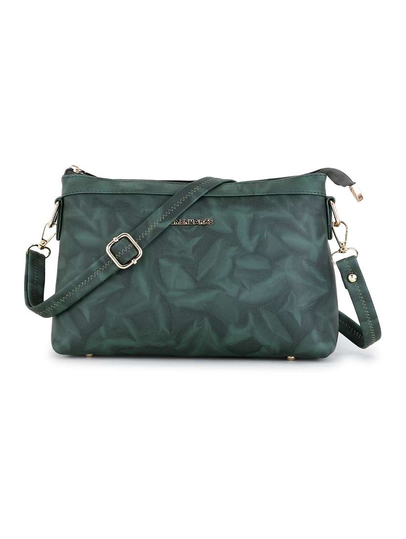 teal leatherette (pu) regular sling bag - 20617206 -  Zoom Image - 0