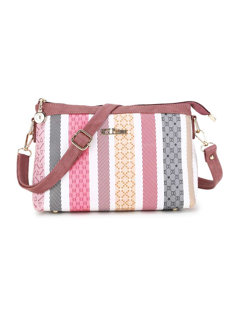 women striped sling bag - 20617407 - Standard Image - 3