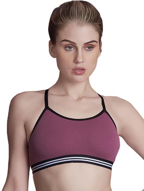 purple cotton blend sports bra - 20617459 -  Standard Image - 0