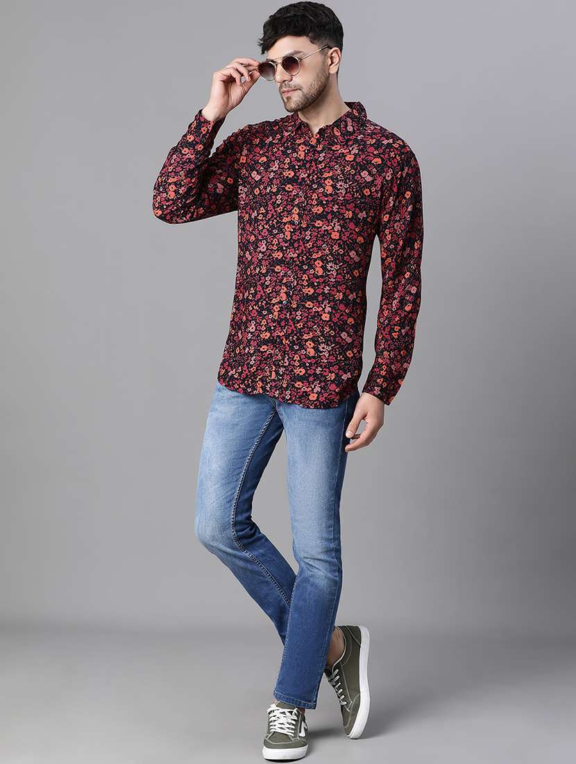 Buy online Men Multi Color Floral Printed Casual Shirt from shirts