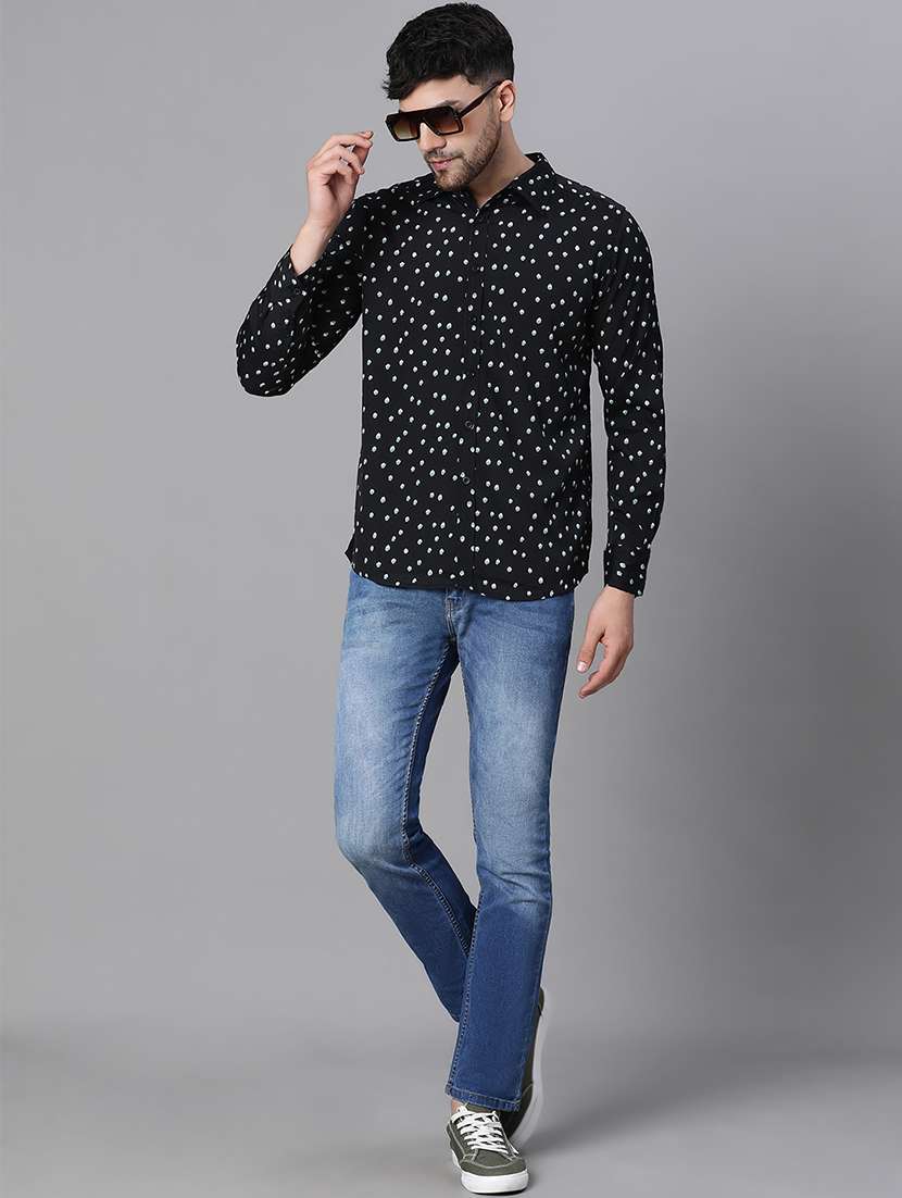 men black printed full sleeve casual shirt - 20617470 -  Standard Image - 3