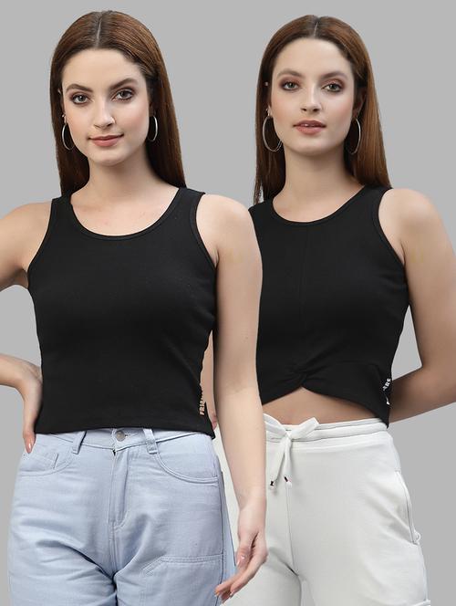 women set of 2 black casual top - 20617662 - Standard Image - 0