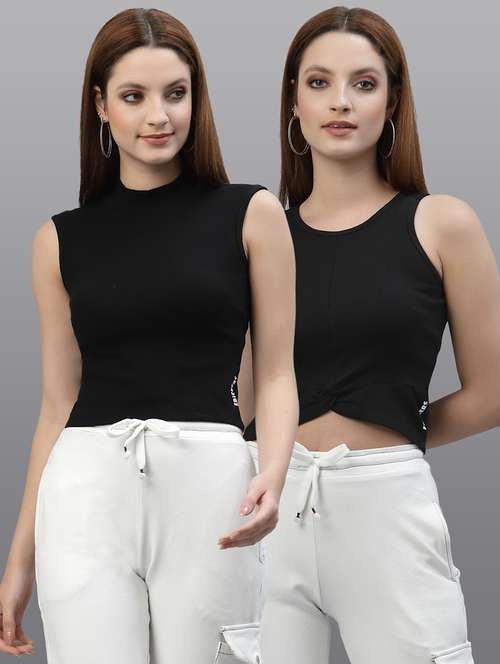 women set of 2 black casual top - 20617715 -  Standard Image - 0