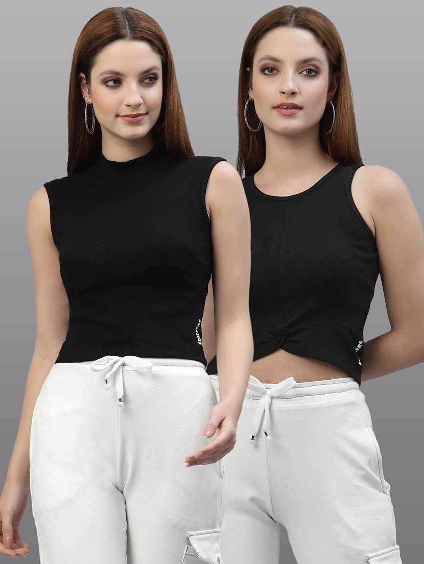 women set of 2 black casual top - 20617715 -  Zoom Image - 0