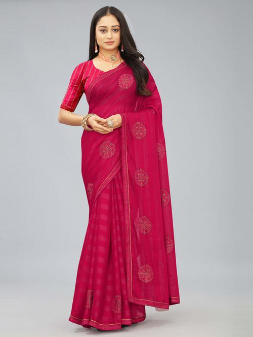 women pink embellished saree with blouse - 20620530 - Standard Image - 0