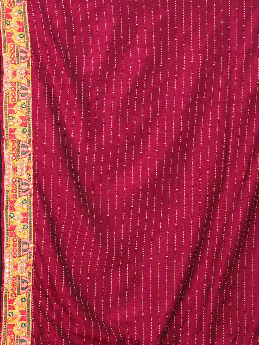 women orange & maroon embroidered saree with blouse - 20620532 - Standard Image - 3