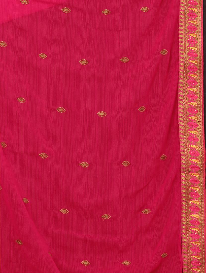 women pink embroidered saree with blouse - 20620537 - Standard Image - 3