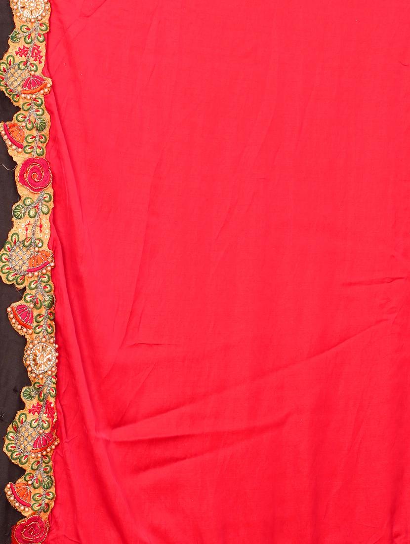 red & beige half & half saree with blouse - 20620548 - Standard Image - 3
