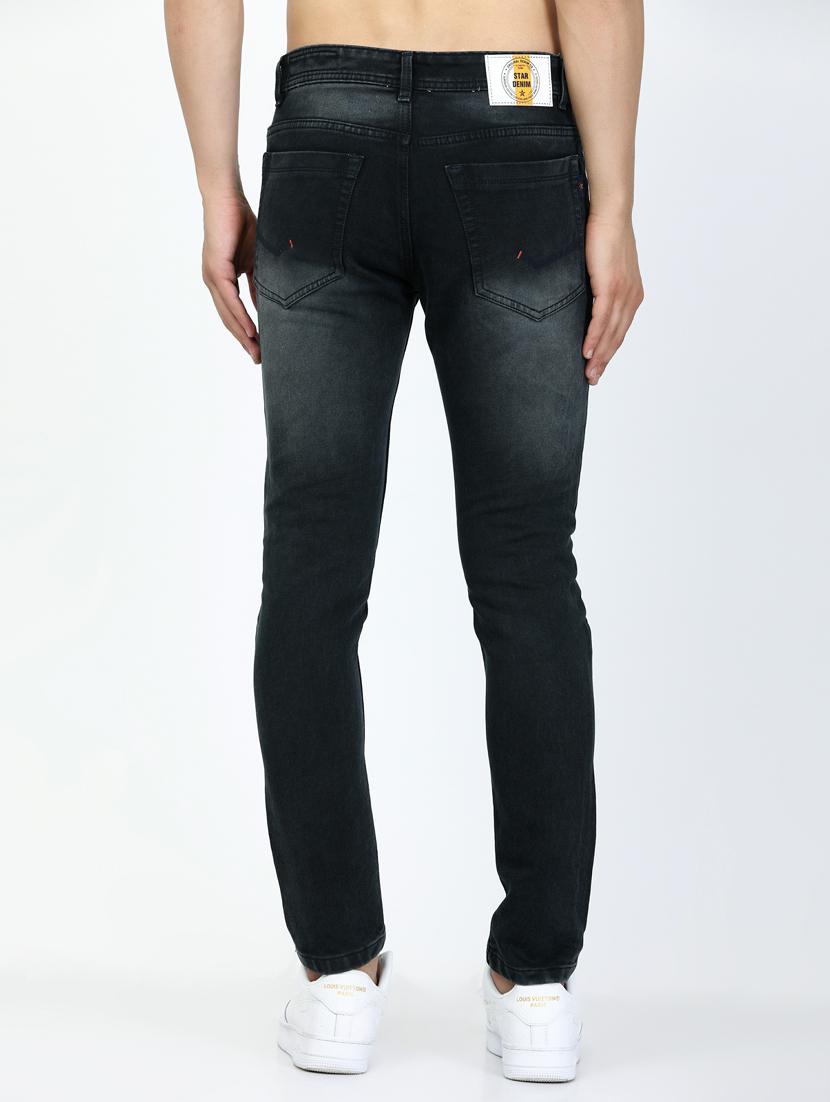 black denim washed jeans - 20620608 - Standard Image - 3