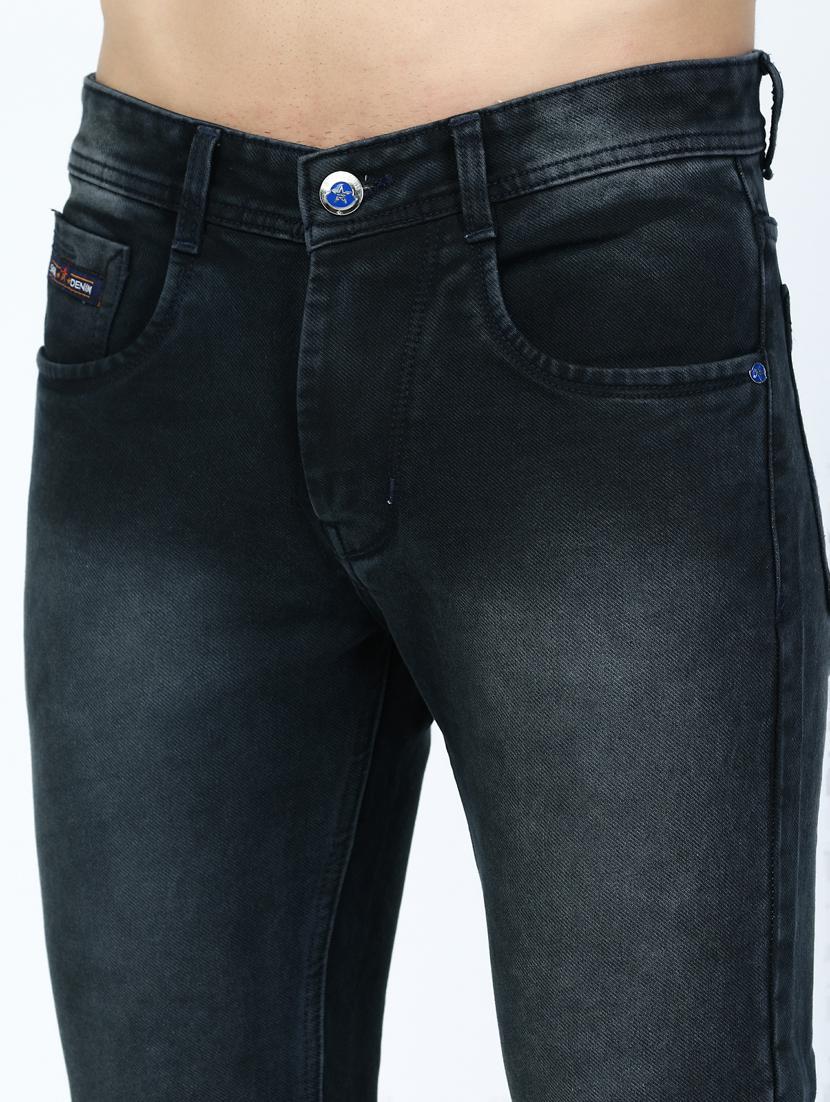 black denim washed jeans - 20620608 - Standard Image - 5