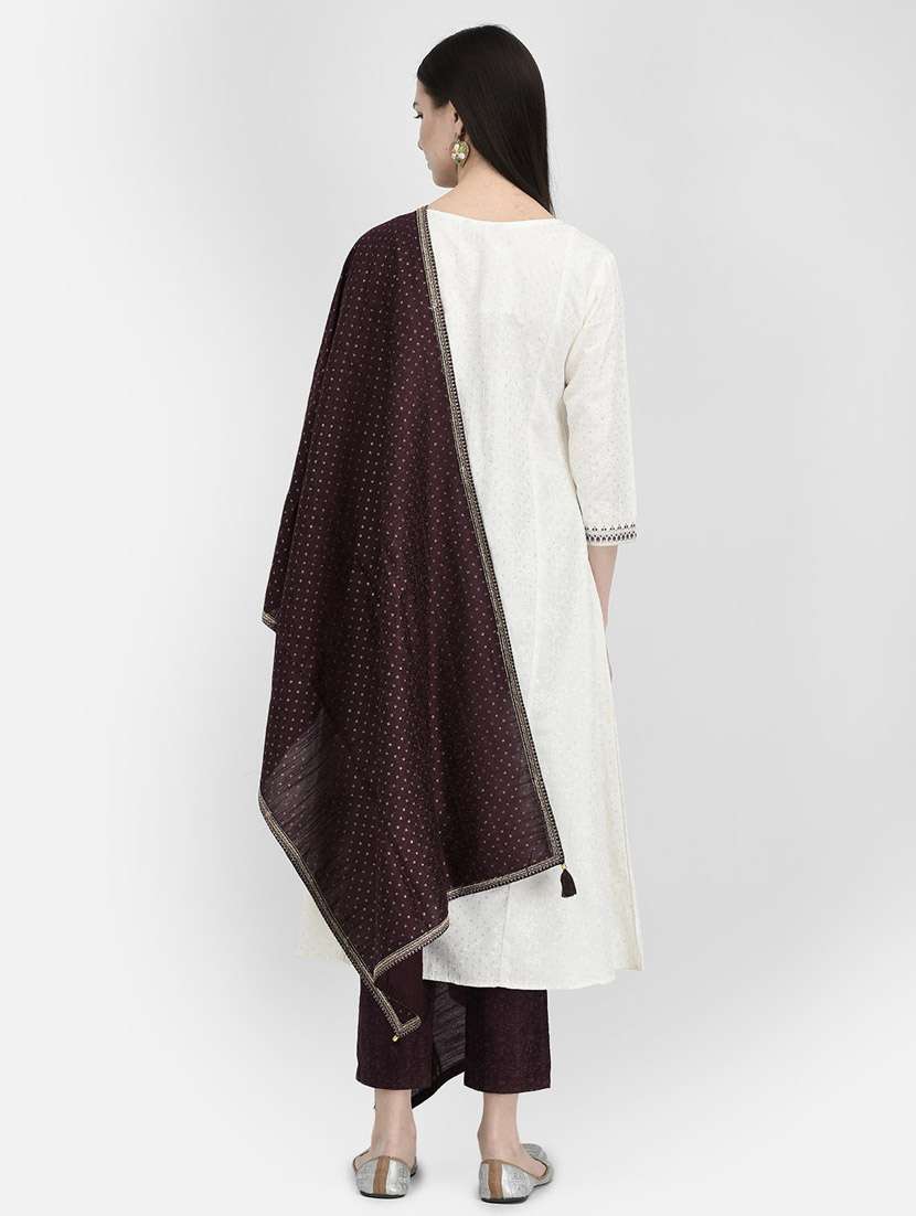 women white round neck a-line kurta - 20621698 -  Standard Image - 3