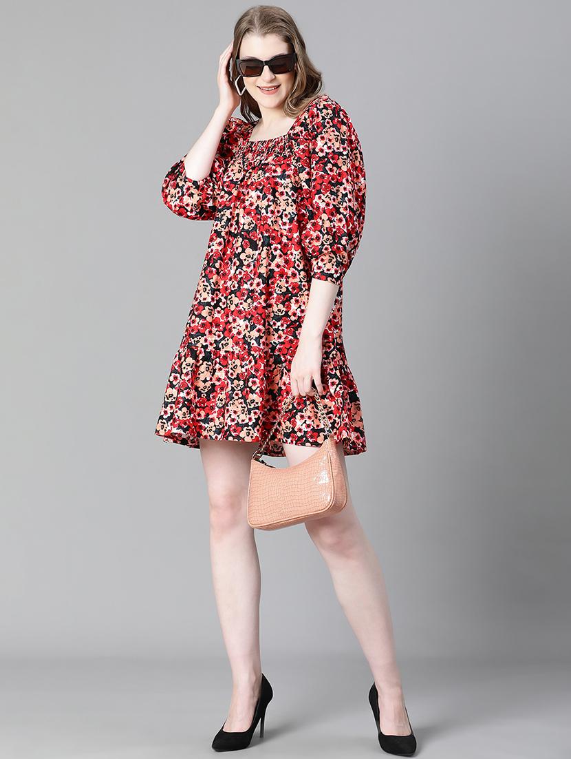 women multi coloured floral printed a-line dress - 20622627 - Standard Image - 3