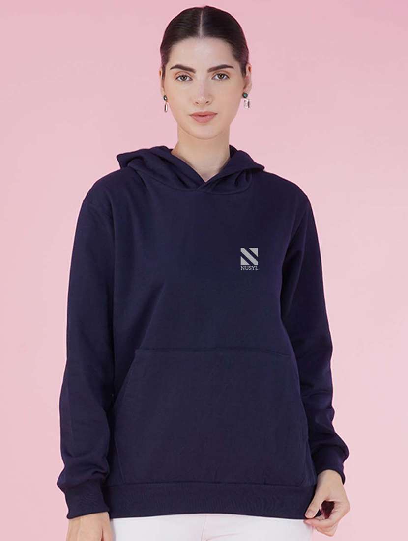 navy blue long sleeve hooded sweatshirt - 20623663 -  Zoom Image - 0