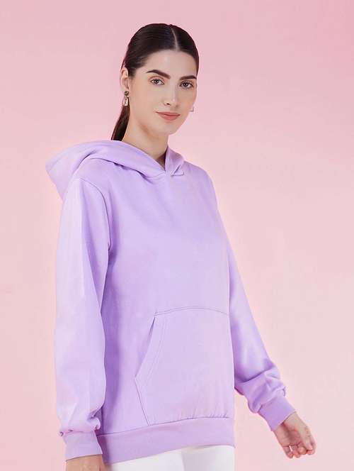 lavender hooded long sleeve sweatshirt - 20623676 - Standard Image - 0