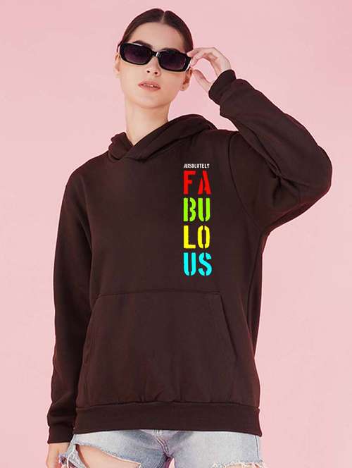 brown long sleeve hooded sweatshirt - 20623686 -  Standard Image - 0