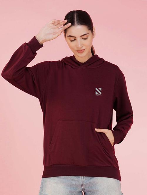 maroon long sleeve hooded sweatshirt - 20623690 - Standard Image - 0