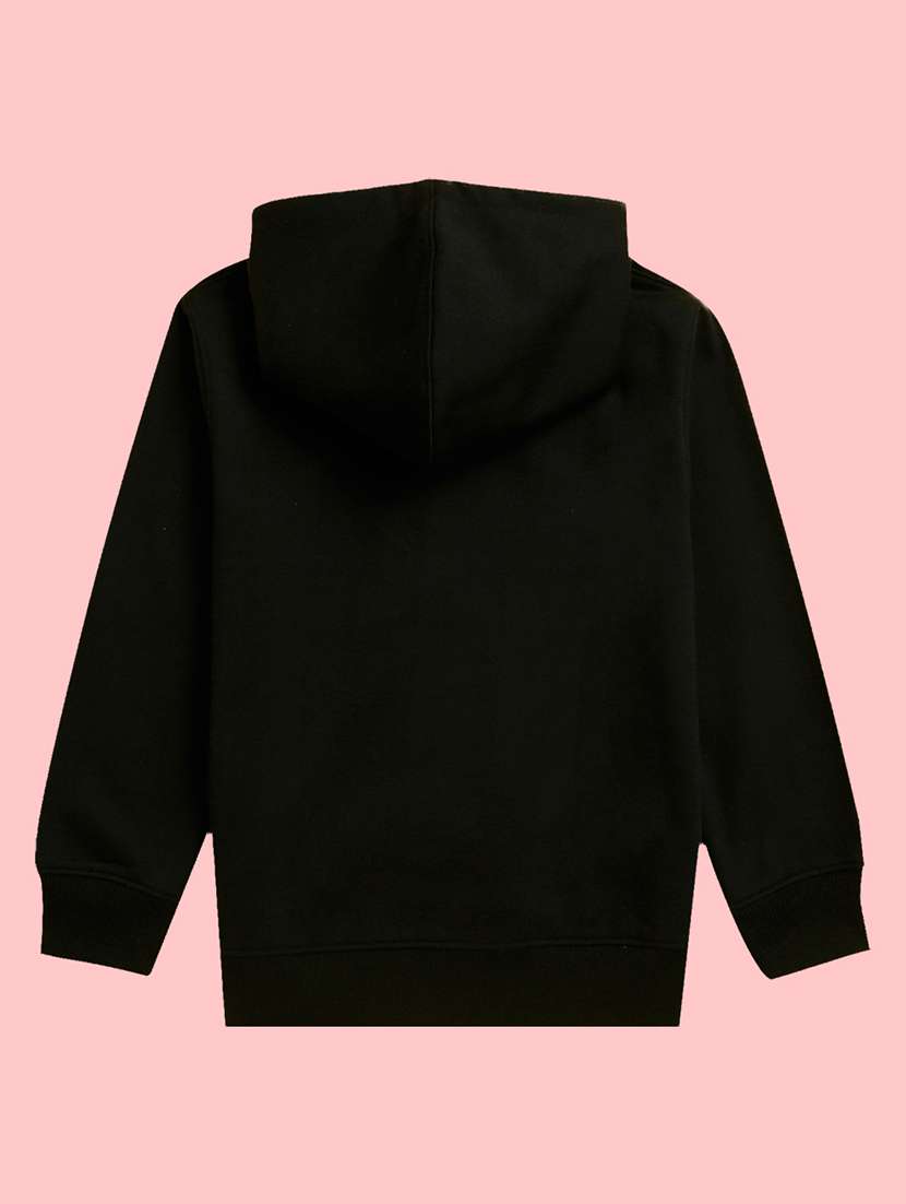 kids black graphic printed hooded sweatshirt - 20623735 - Standard Image - 3