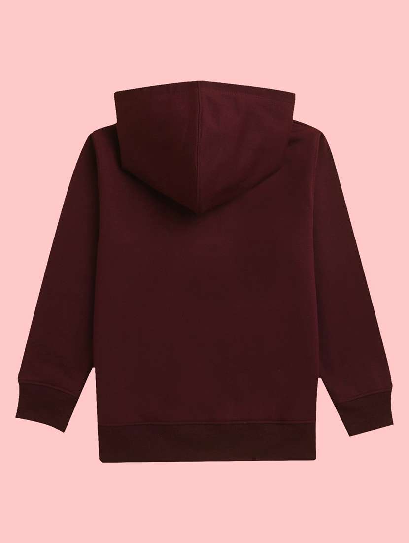 kids burgundy graphic printed hooded sweatshirt - 20623739 - Standard Image - 3