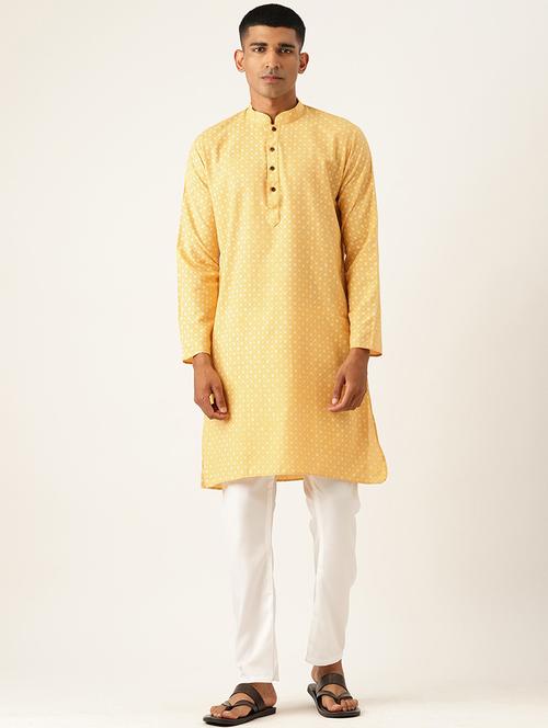 men mandarin neck kurta pyjama set - 20625341 - Standard Image - 0