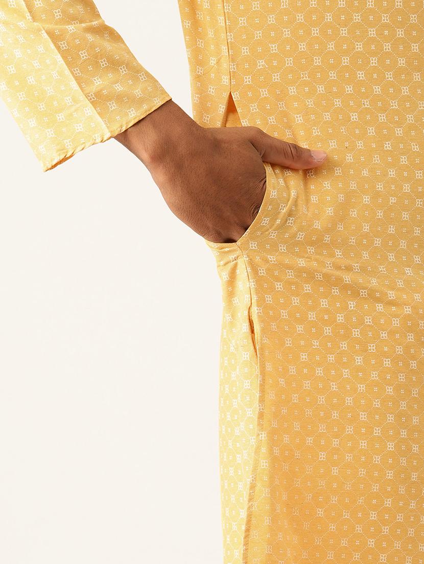men mandarin neck kurta pyjama set - 20625341 - Standard Image - 3