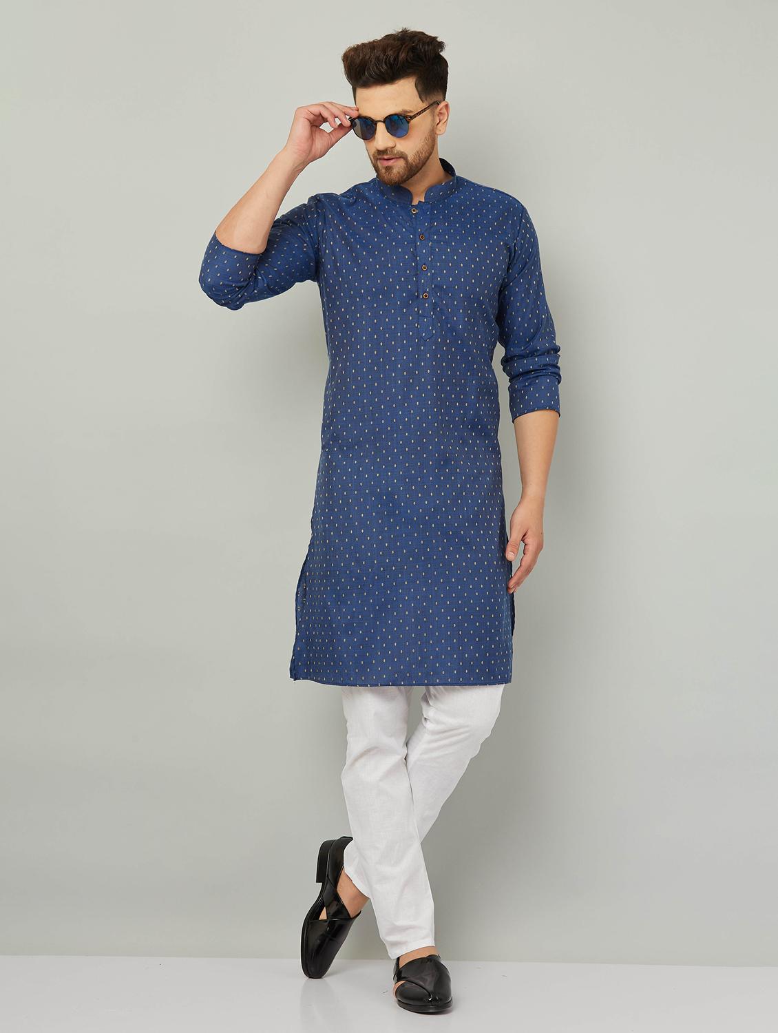men mandarin neck kurta pyjama set - 20625348 - Zoom Image - 0