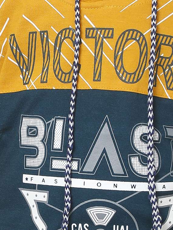 boys teal blue & mustard printed t-shirt - 20625781 - Standard Image - 3