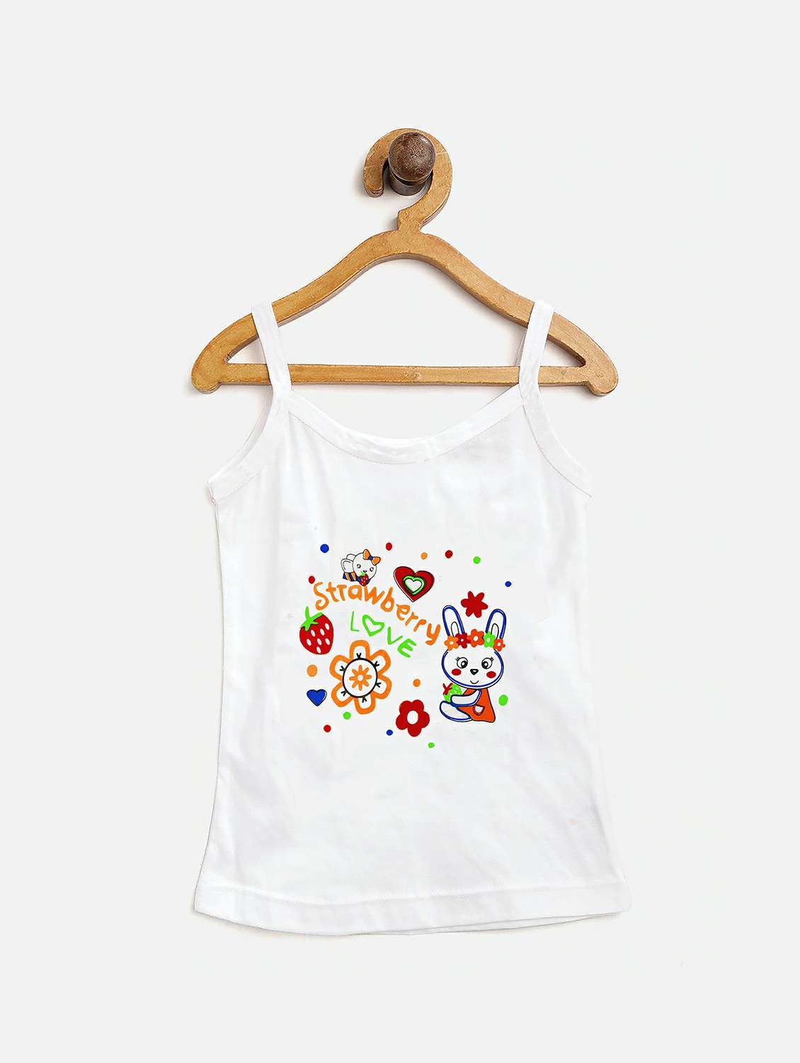 white cotton blend printed spaghetti combo - 20626276 -  Standard Image - 3