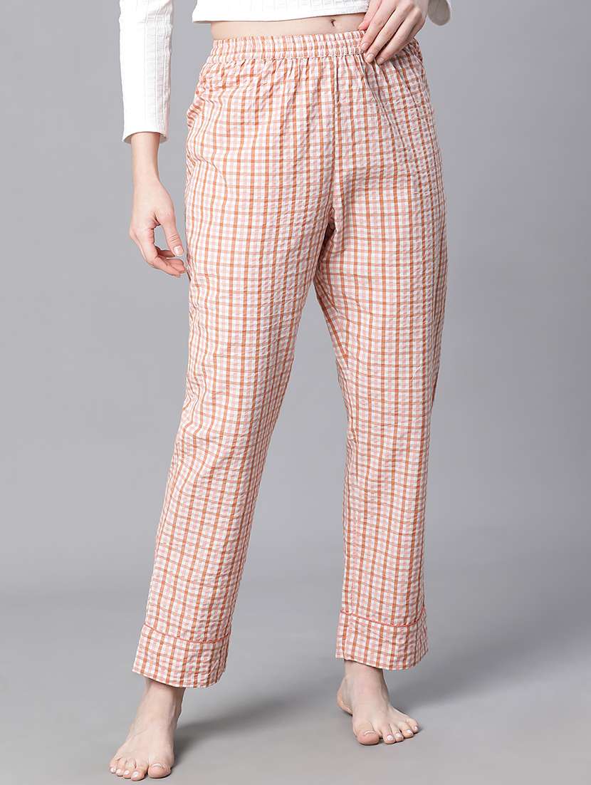 women checkered mid rise pajama - 20626598 - Zoom Image - 0