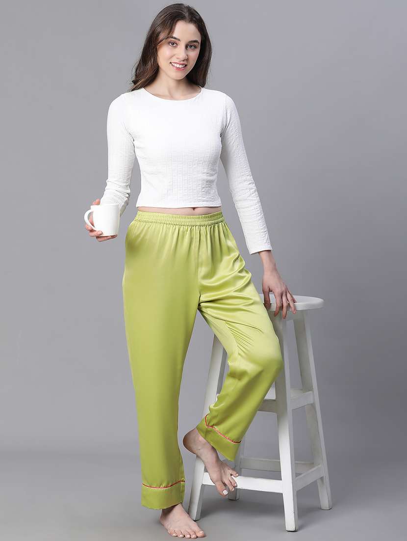 women solid mid rise pajama - 20626599 - Standard Image - 3