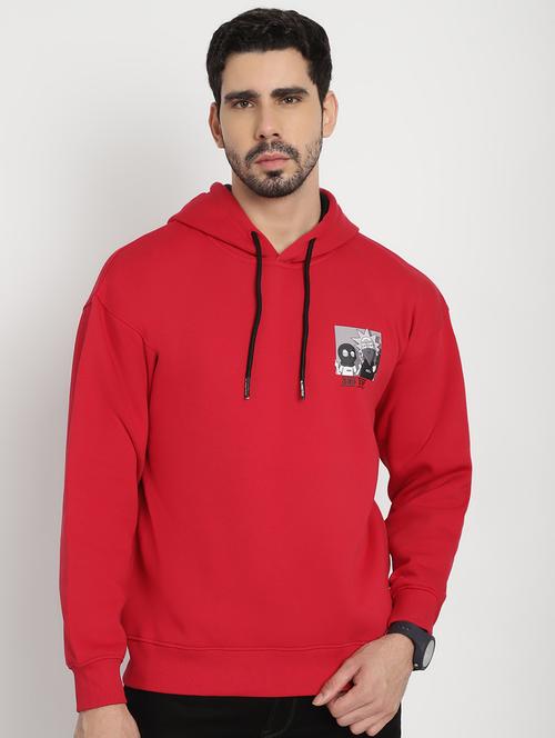 red back print hooded sweatshirt - 20627203 - Standard Image - 0