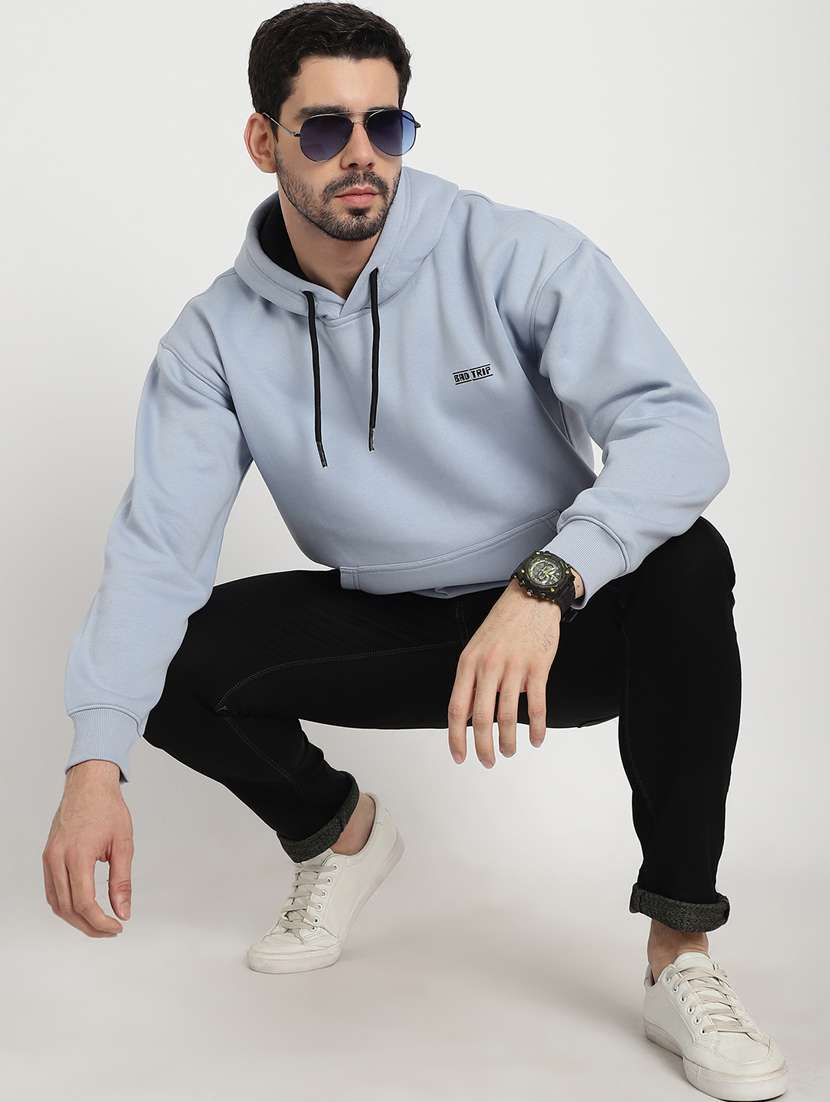 light blue placement print hooded sweatshirt - 20627204 - Standard Image - 3