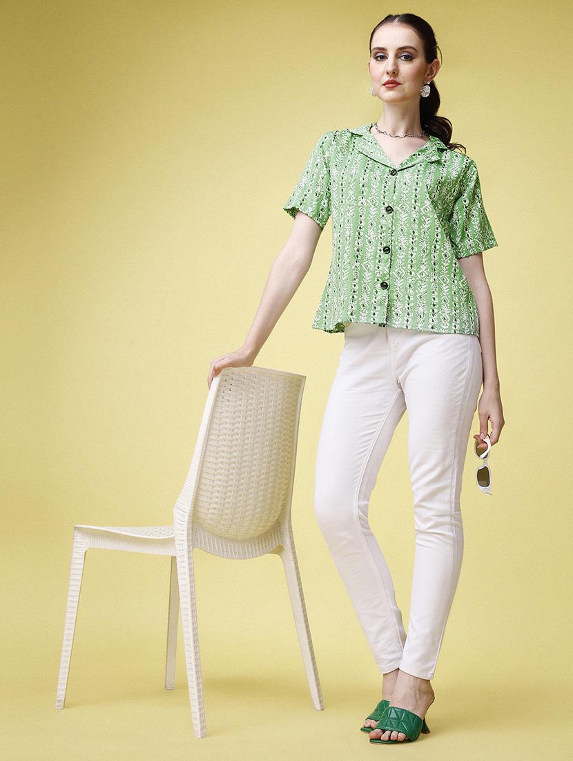 women green printed regular shirt - 20627217 - Standard Image - 3