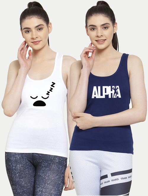 women set of 2 multi coloured tank top - 20627262 - Standard Image - 0