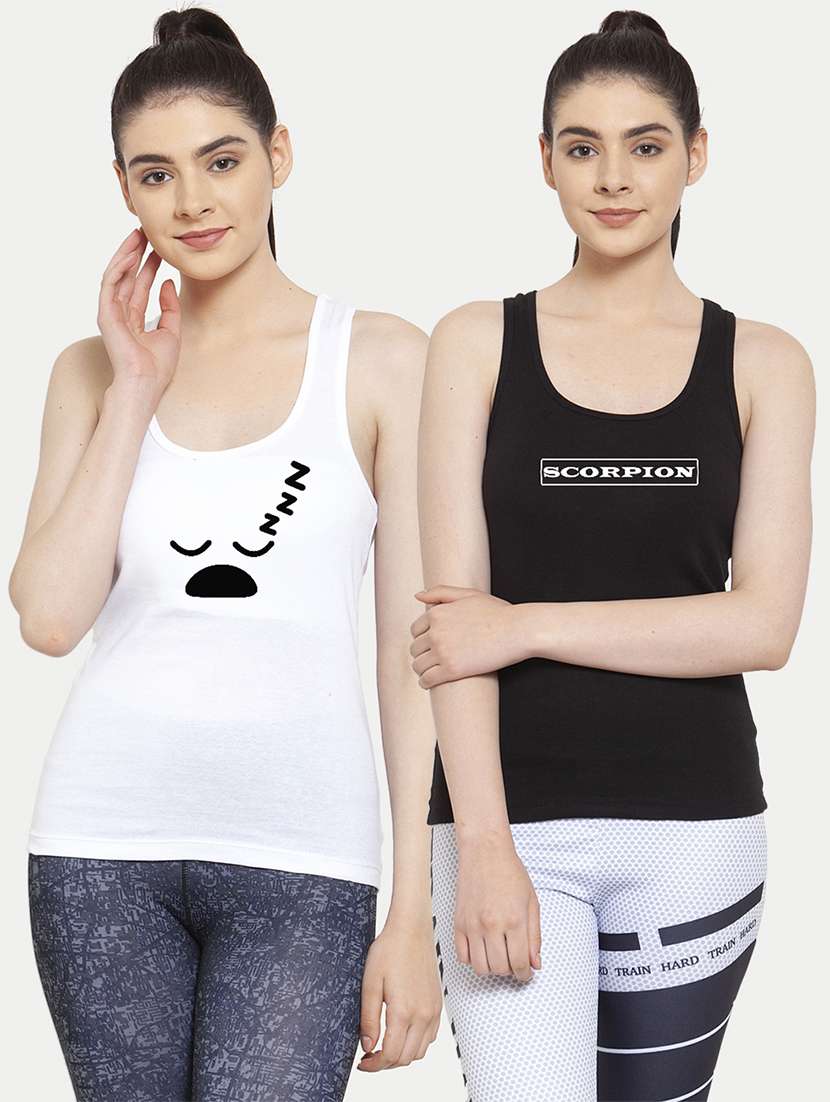 women set of 2 multi coloured tank top - 20627268 - Zoom Image - 0