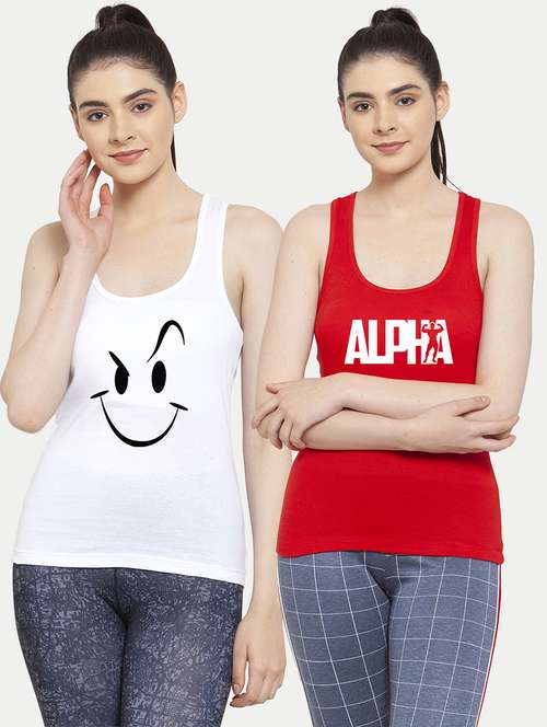 women set of 2 multi coloured tank top - 20627293 - Standard Image - 0