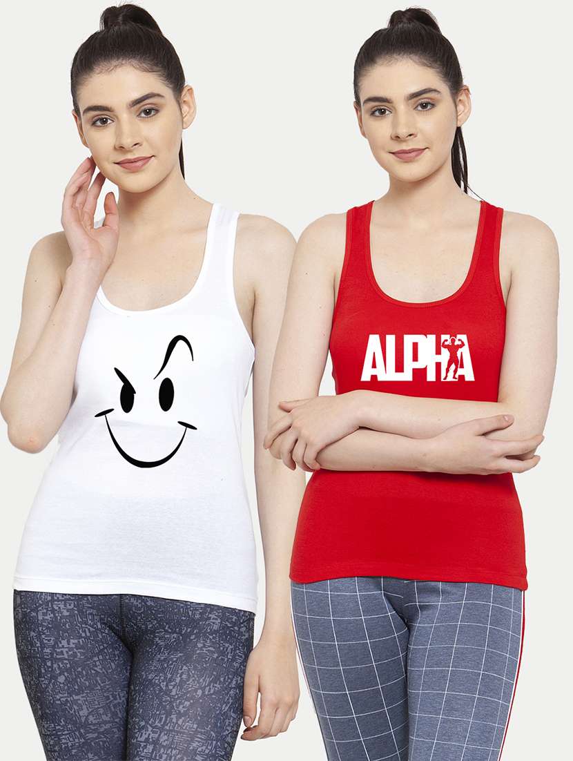 women set of 2 multi coloured tank top - 20627293 - Zoom Image - 0