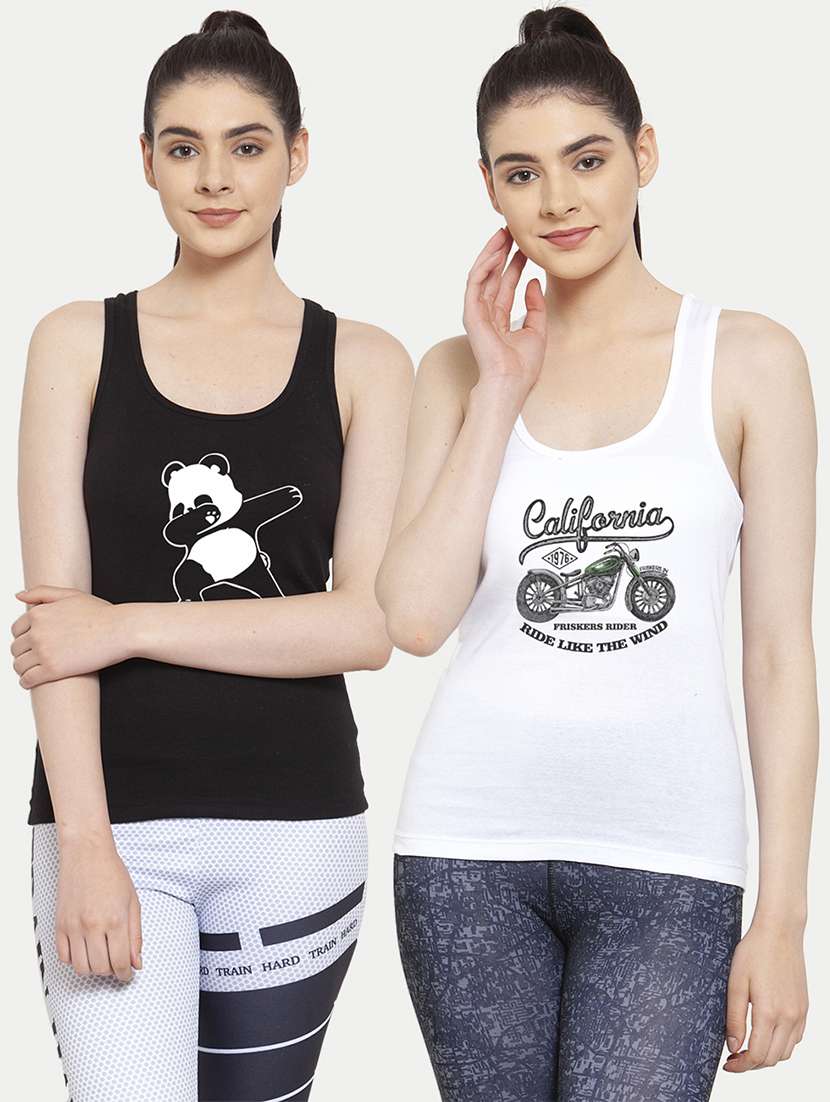 women set of 2 multi coloured tank top - 20627305 - Zoom Image - 0