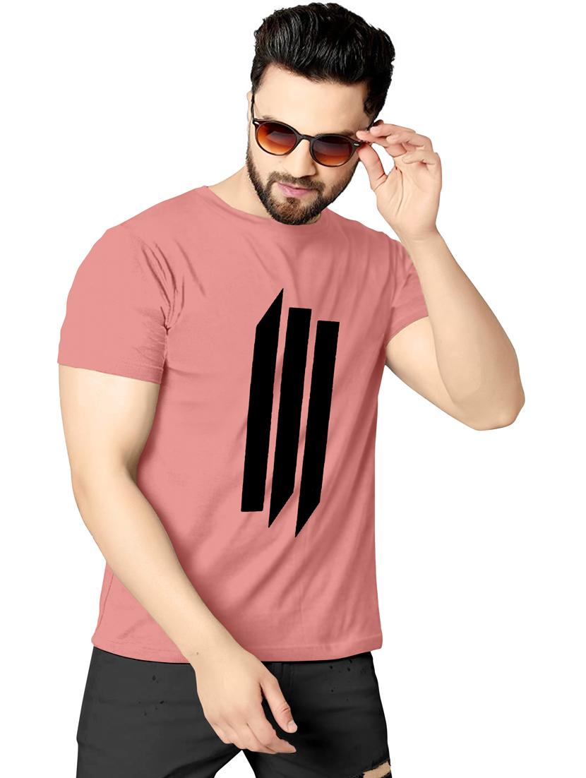 peach pink front print regular t-shirt - 20627970 -  Zoom Image - 0