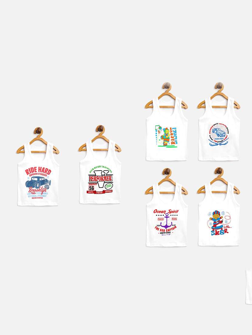 pack of 6 printed vests