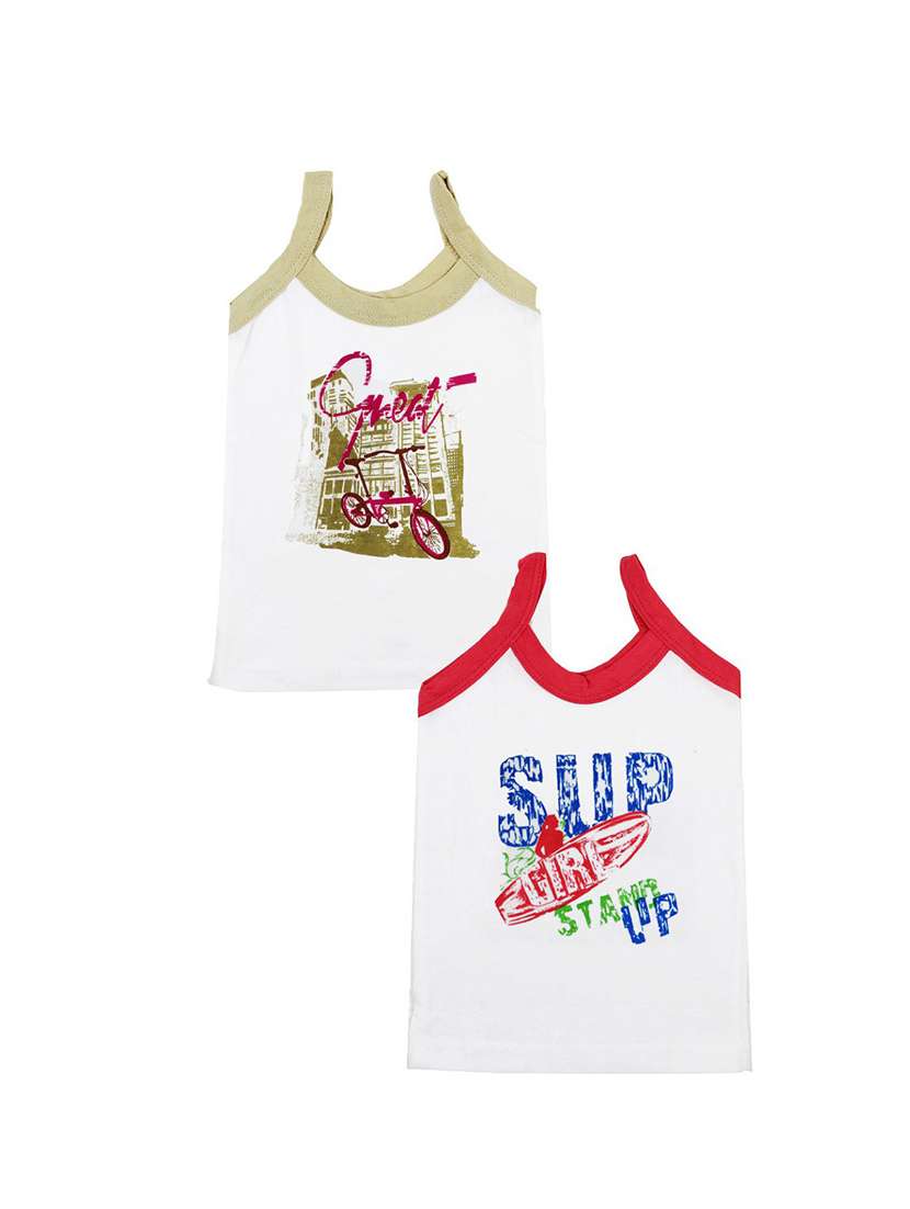 kids printed cotton vest combo - 20628132 -  Zoom Image - 0